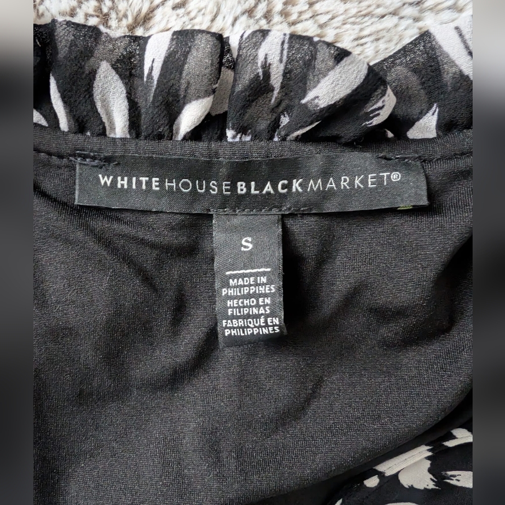 White House Black Market Womens Tunic Layered Top Size S Tie Hight Neck Jersey - Picture 4 of 9